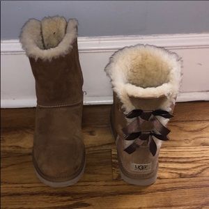 Tan UGG boots with bows